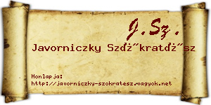 Javorniczky Szókratész névjegykártya